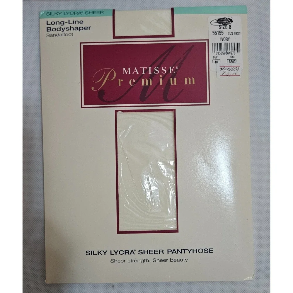 Matisse Premium Ivory Pantyhose Long-Line BodyShaper Sandalfoot‎ Size B